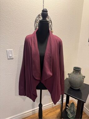 sofia jeans by sofia vergara Open-Front Draped Cardigan - Plum
